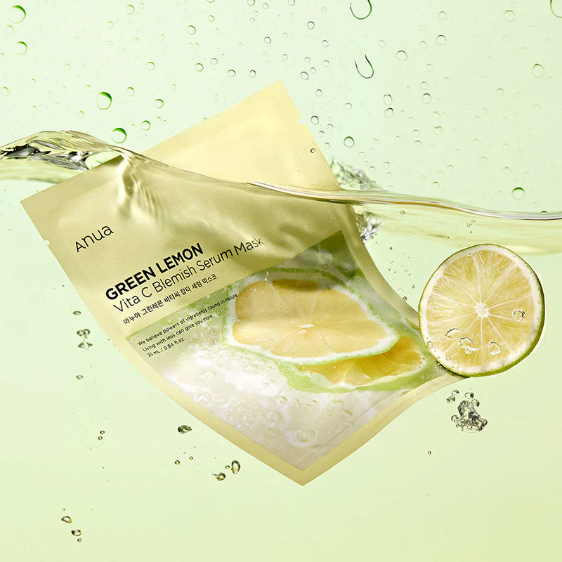 Освітлююча тканинна маска з вітаміном С ANUA Green Lemon Vita C Blemish Serum Mask, 1 шт 8809640733628 фото
