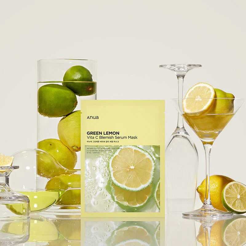 Освітлююча тканинна маска з вітаміном С ANUA Green Lemon Vita C Blemish Serum Mask, 1 шт 8809640733628 фото