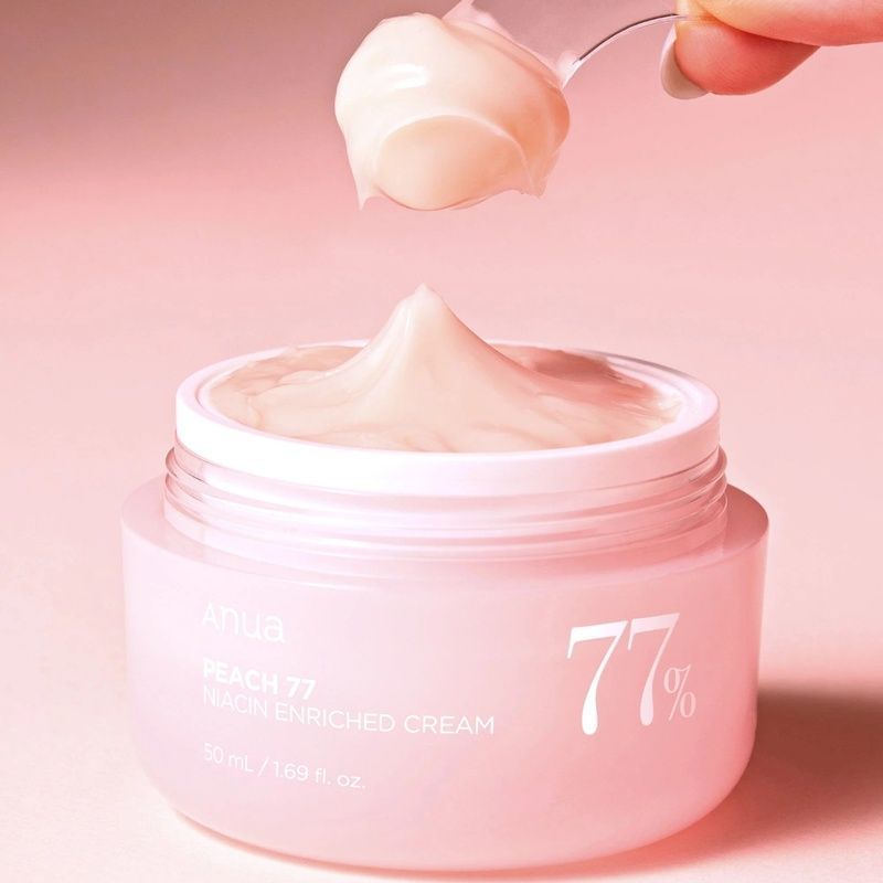 Легкий зволожуючий крем з екстрактом персика ANUA Peach 77 Niacin Enriched Cream, 50 мл 8809640734373 фото
