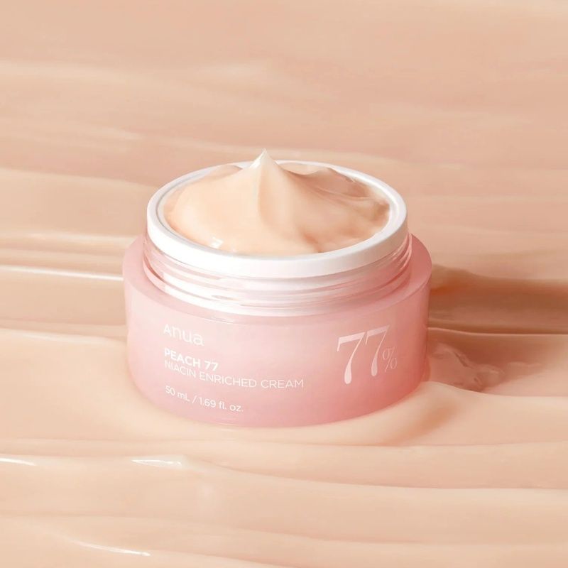 Легкий зволожуючий крем з екстрактом персика ANUA Peach 77 Niacin Enriched Cream, 50 мл 8809640734373 фото