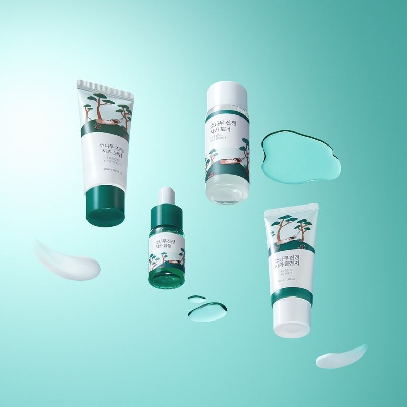 Набір мініверсій засобів з екстрактом голок сосни ROUND LAB Pine Calming Cica Trial Kit 8809962540294 фото